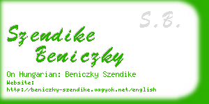 szendike beniczky business card